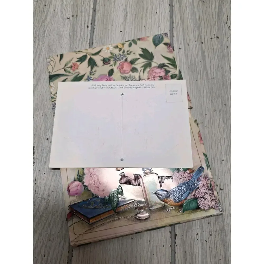 Vtg 1990 Avon Thinking Of You Bird Flowers Post Cards And Envelopes Beautiful